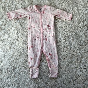 Monica & Andy 3-6 M speckled pink onesie